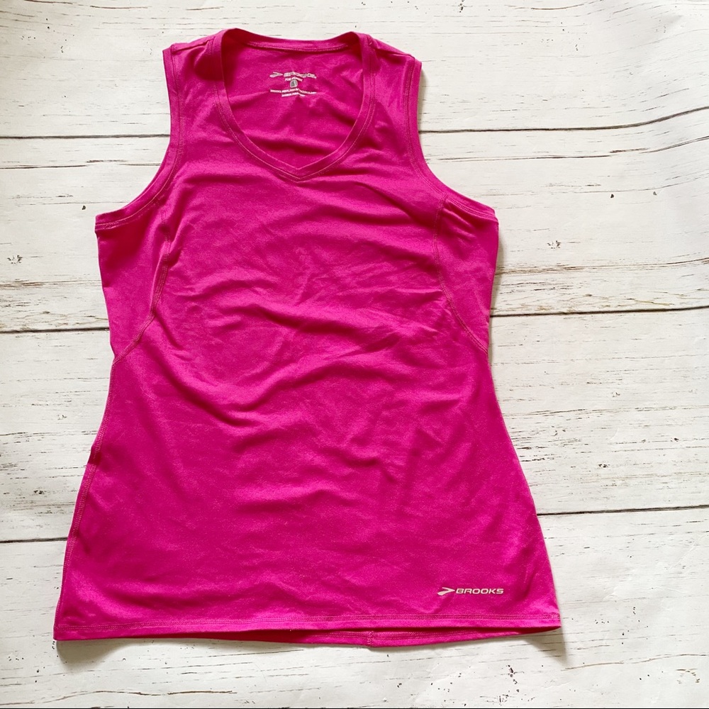 Brooks pink athletic running sleeveless tank